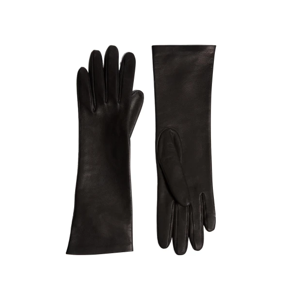 Remo Mid-Length Gloves in Black Leather