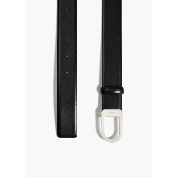 Saddle Belt in Black Leather with Silver - Image 2