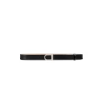 Khaite Saddle Belt in Black Leather with Silver