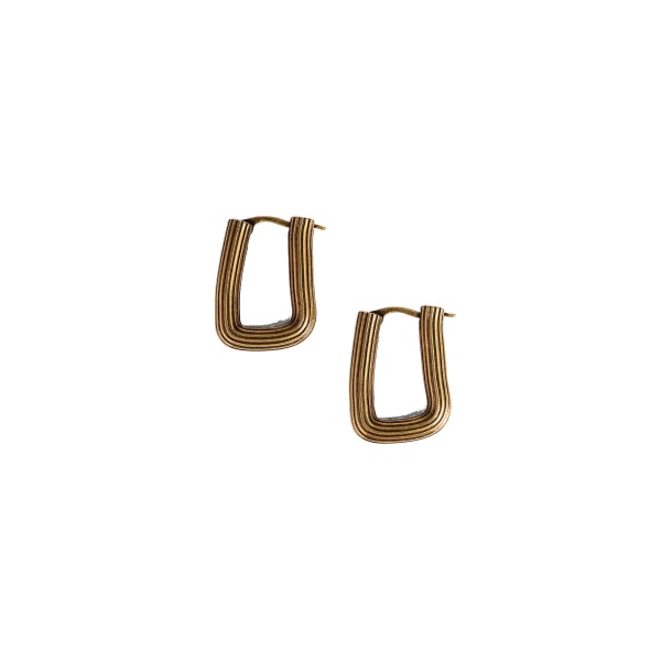 Khaite Santa Fe Rectangular Earrings in Antique Gold