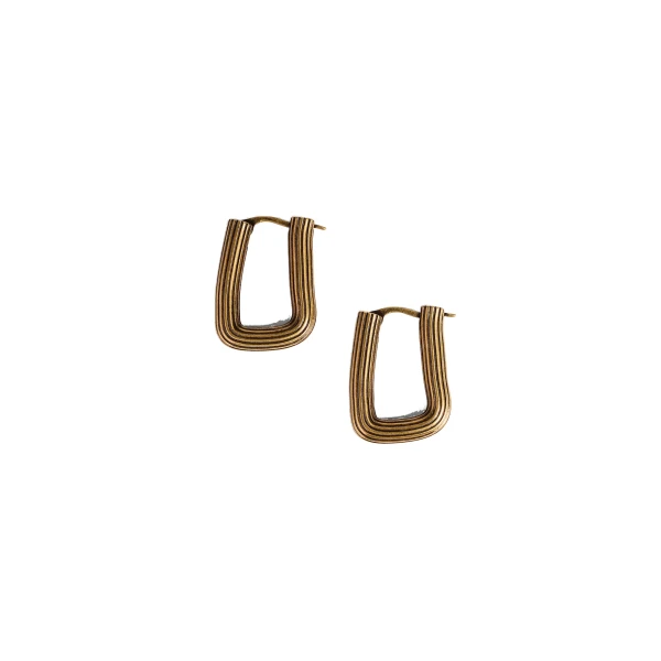 Santa Fe Rectangular Earrings in Antique Gold