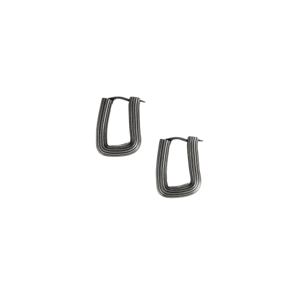 Khaite Santa Fe Rectangular Earrings in Antique Silver