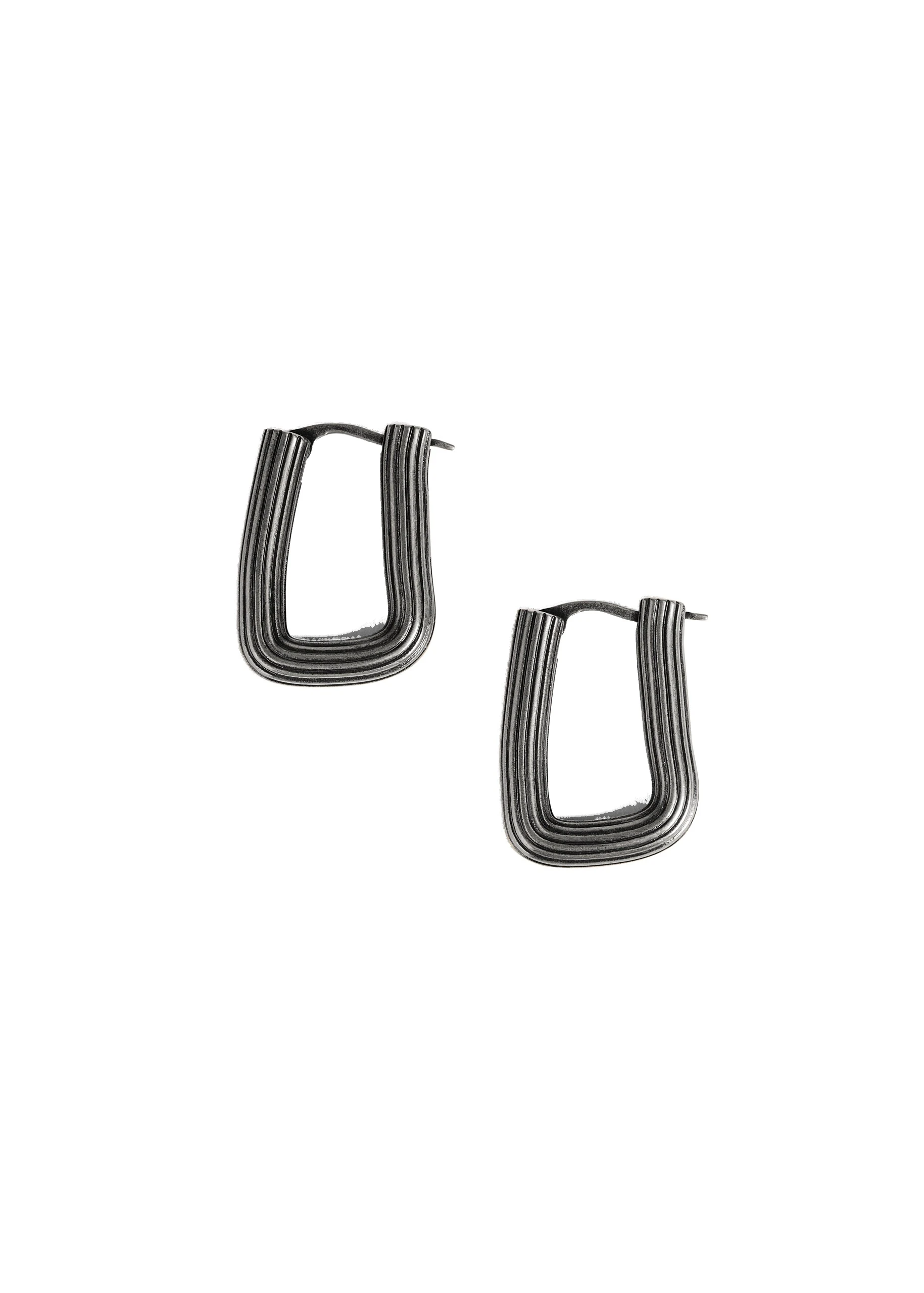 Khaite Santa Fe Rectangular Earrings in Antique Silver | Buy Jewelry at Luxury Shoes Khaite Santa Fe Rectangular Earrings in Antique Silver