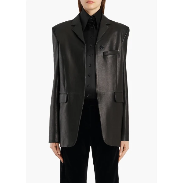 Sarmine Jacket in Black Leather - Image 3