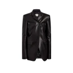 Khaite Sarmine Jacket in Black Leather | Jackets | Luxury Shoes 