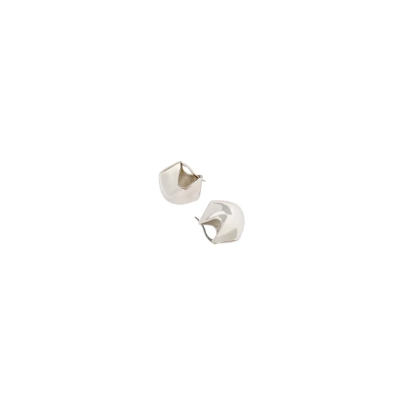 Small Lotus Earrings in Silver - Image 3