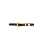 Khaite Small Lucca Belt in Black Leather with Gold