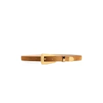 Khaite Small Lucca Belt in Caramel Suede with Gold