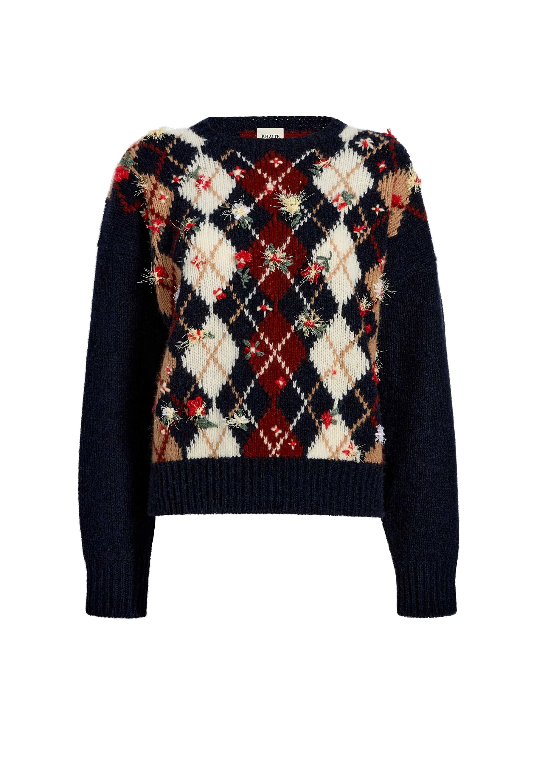 Khaite Timi Embroidery Sweater in Navy Multi | Knitwear | Luxury Shoes Khaite Timi Embroidery Sweater in Navy Multi | Knitwear | Luxury Shoes