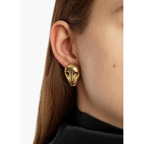 Visage Earrings in Antique Gold - Image 2