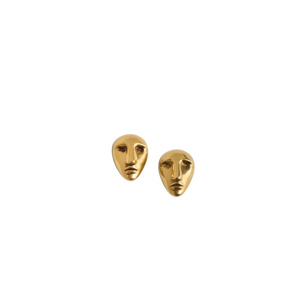 Khaite Visage Earrings in Antique Gold