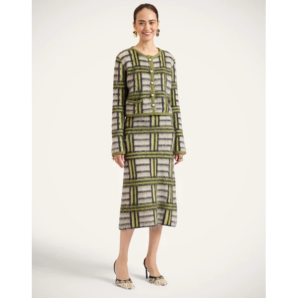 La DoubleJ All-In Skirt in Kells Check Ecru