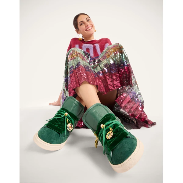 La DoubleJ All Time High Top in Green at Luxury Shoes 