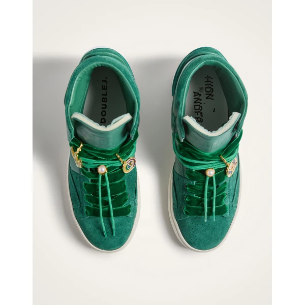La DoubleJ All Time High Top in Green at Luxury Shoes 