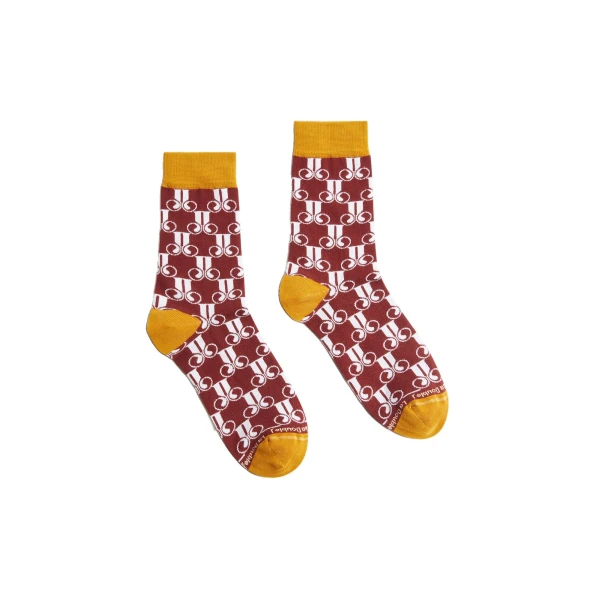 La DoubleJ All Time Socks in La DoubleJ Monogram Bordeaux at Luxury Shoes 