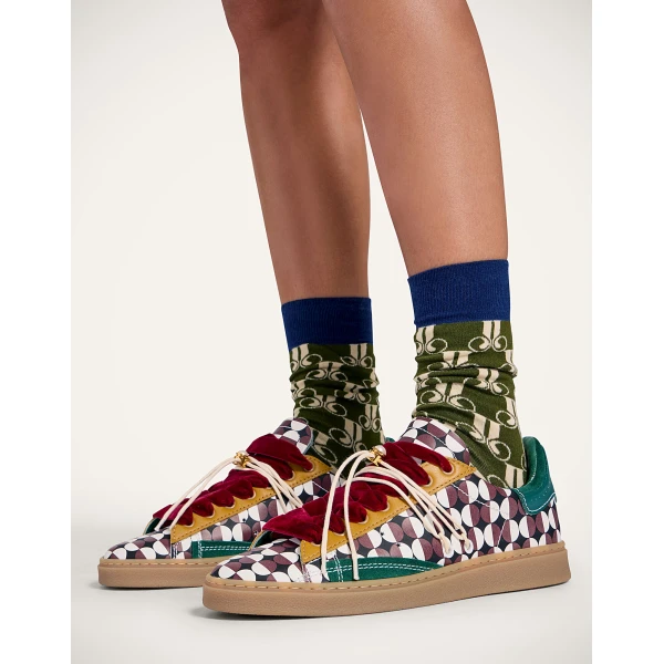 La DoubleJ All Time Socks in La DoubleJ Monogram Military Green at Luxury Shoes 