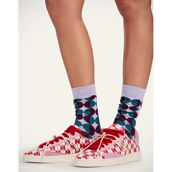 La DoubleJ All Time Socks in Sfere Lilac at Luxury Shoes 