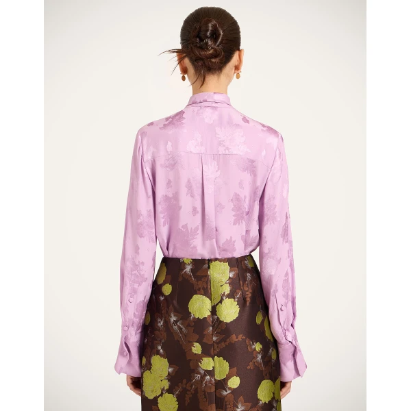 La DoubleJ Ascot Shirt in Lilac at Luxury Shoes 