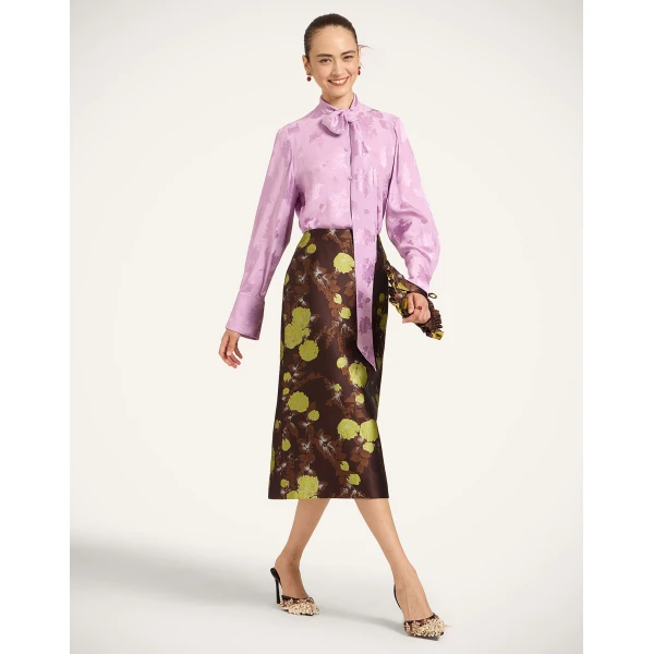La DoubleJ Ascot Shirt in Lilac at Luxury Shoes 