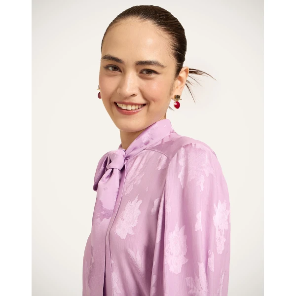 La DoubleJ Ascot Shirt in Lilac at Luxury Shoes 