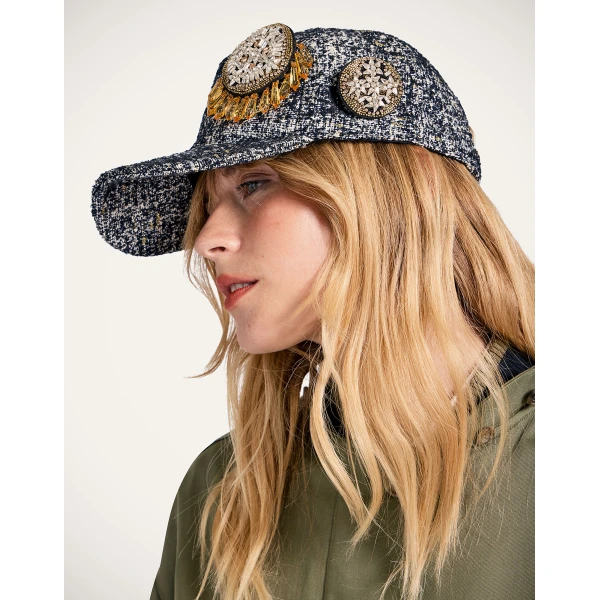 La DoubleJ Babeball Cap in Black & White at Luxury Shoes 