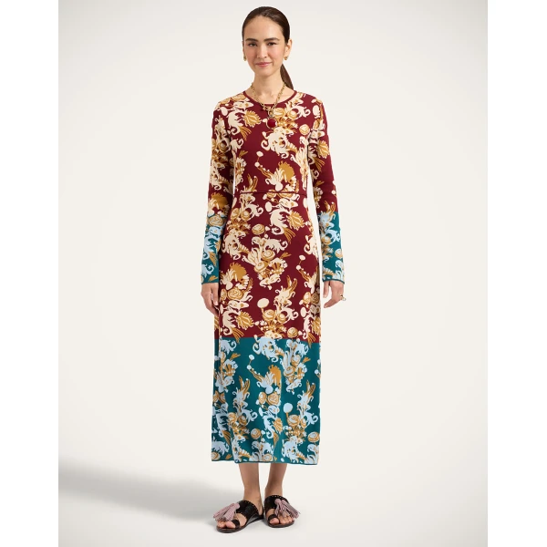 La DoubleJ Bee Dress in Coven Burgundy at Luxury Shoes 