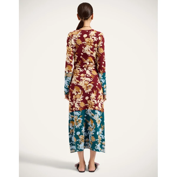 La DoubleJ Bee Dress in Coven Burgundy at Luxury Shoes 