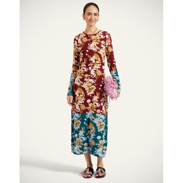 La DoubleJ Bee Dress in Coven Burgundy at Luxury Shoes 