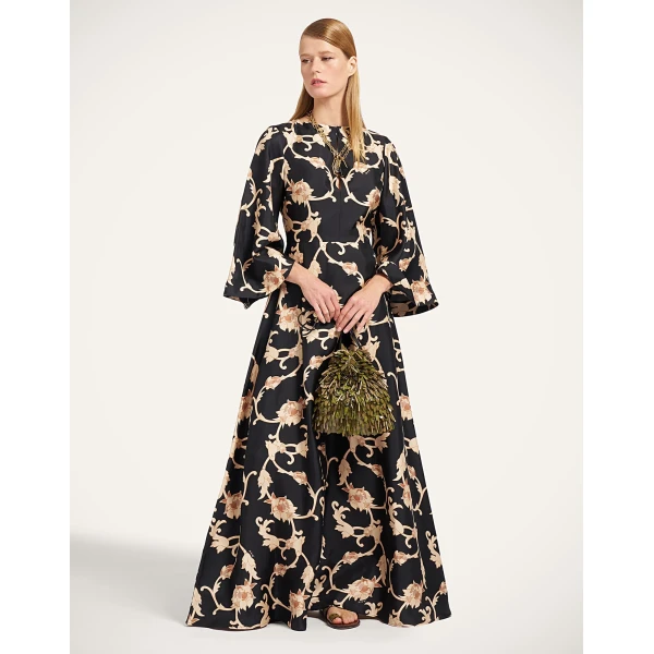 La DoubleJ Belle Kaftan in Buttercup Black at Luxury Shoes 