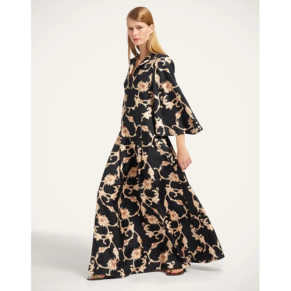 La DoubleJ Belle Kaftan in Buttercup Black at Luxury Shoes 