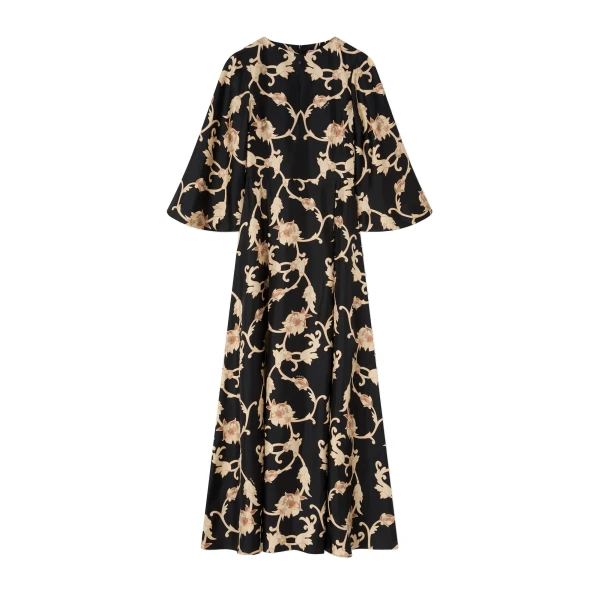La DoubleJ Belle Kaftan in Buttercup Black at Luxury Shoes 