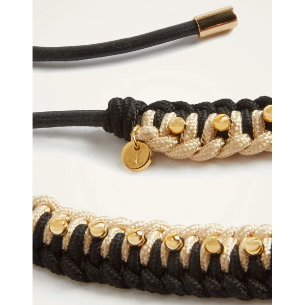 La DoubleJ Better Together Belt in Bicolor Black & Ivory at Luxury Shoes 