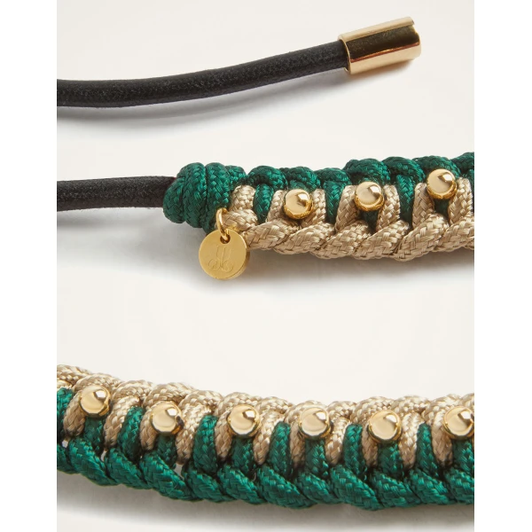 La DoubleJ Better Together Belt in Bicolor Emerald & Ivory at Luxury Shoes 