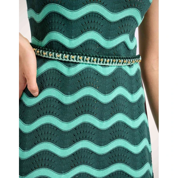 La DoubleJ Better Together Belt in Bicolor Mint & Dark Green at Luxury Shoes 