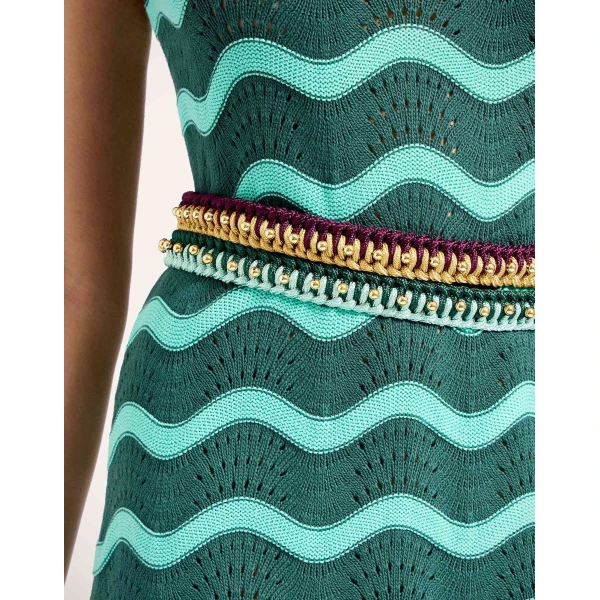 La DoubleJ Better Together Belt in Bicolor Mint & Dark Green at Luxury Shoes 