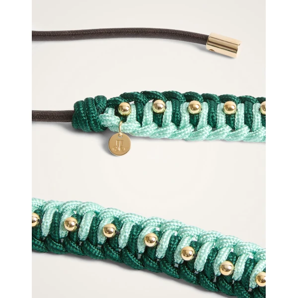 La DoubleJ Better Together Belt in Bicolor Mint & Dark Green at Luxury Shoes 