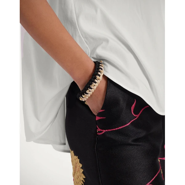 La DoubleJ Better Together Bracelet in Bicolor Black & Ivory, view 2