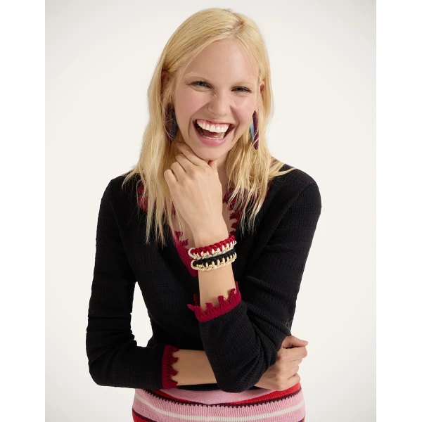 La DoubleJ Better Together Bracelet in Bicolor Black & Ivory, view 3