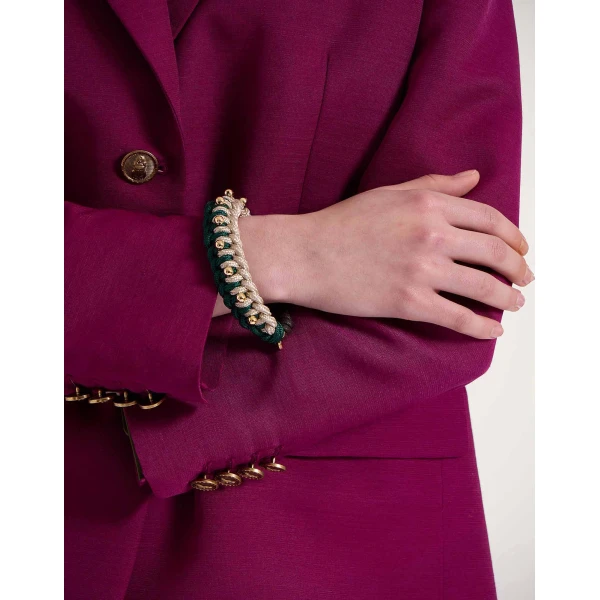 La DoubleJ Better Together Bracelet in Bicolor Emerald & Ivory, view 2