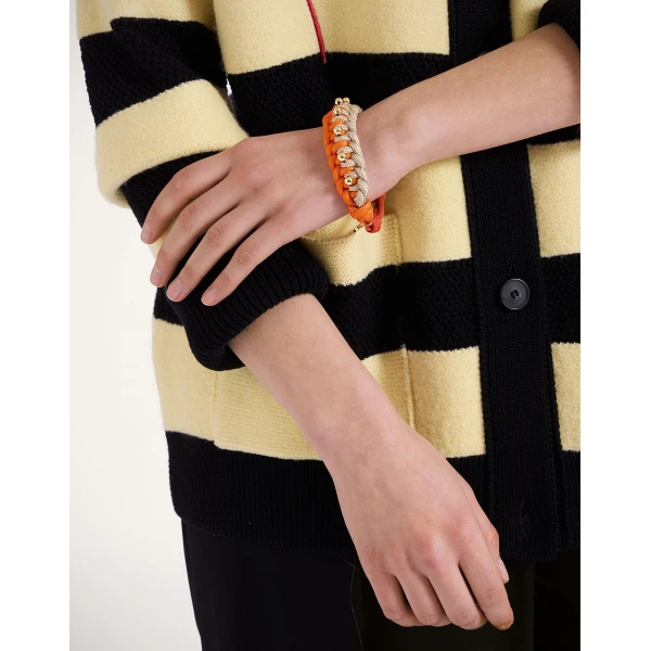 La DoubleJ Better Together Bracelet in Bicolor Orange & Ivory, view 2