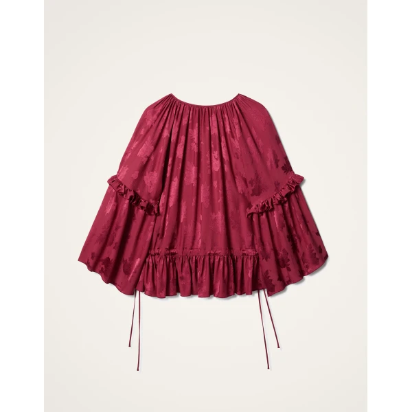 La DoubleJ Boho Blouse in Brick Red, view 6