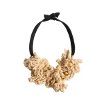 La DoubleJ Bonanza Choker in Beige Cotton Crochet at Luxury Shoes 
