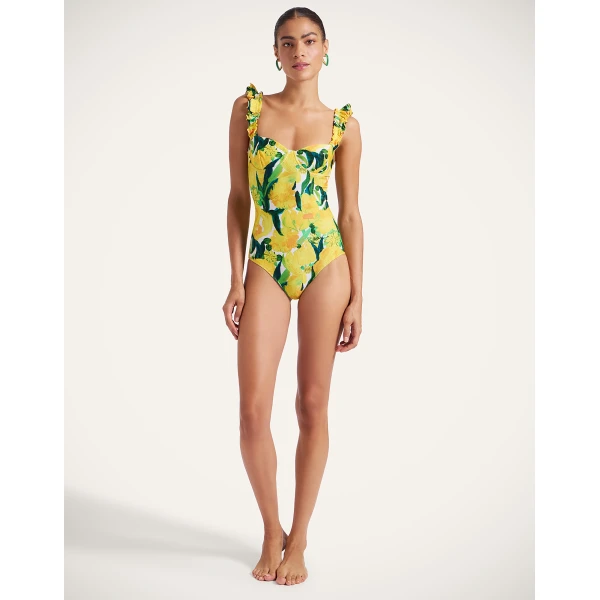 La DoubleJ Boop Swimsuit in Zesty Yellow, view 2