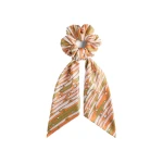 La DoubleJ Bow Scrunchie in Smarties Orange at Luxury Shoes 
