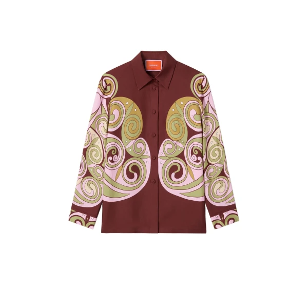 Boy Shirt in Kells Swirl Burgundy