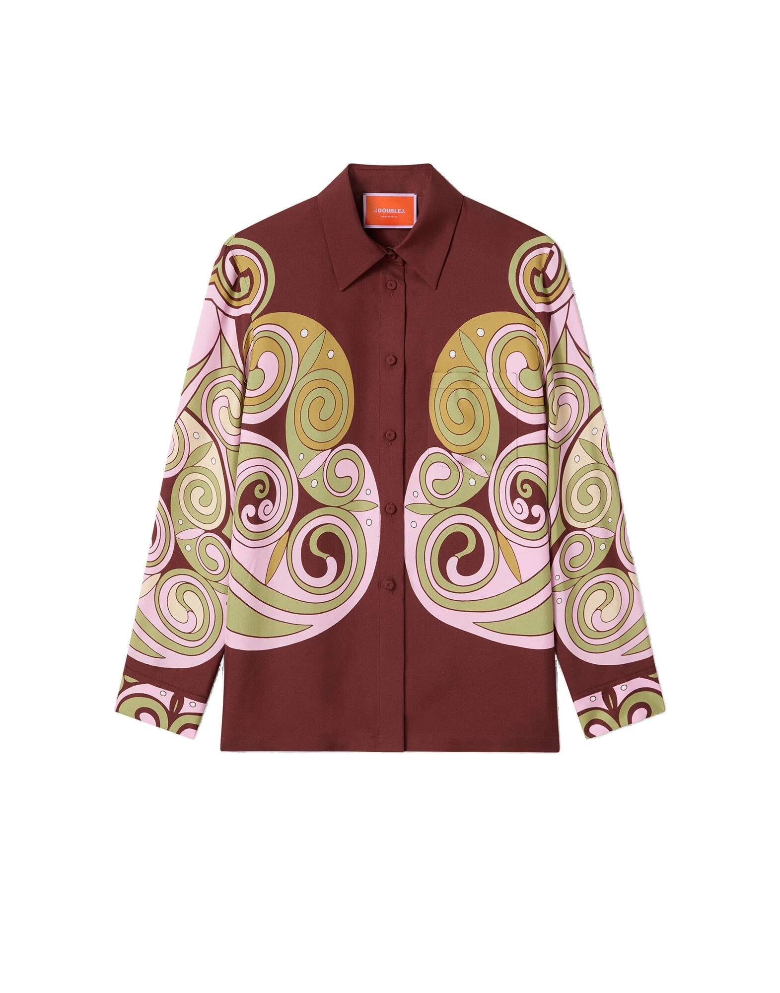 La DoubleJ Boy Shirt in Kells Swirl Burgundy at Luxury Shoes La DoubleJ Boy Shirt in Kells Swirl Burgundy at Luxury Shoes
