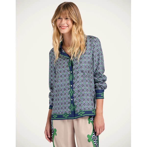 La DoubleJ Boy Shirt in Mariposa Green, view 2