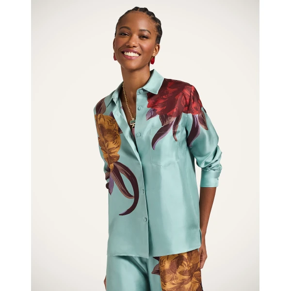 La DoubleJ Boy Shirt in Peony Light Blue, view 2
