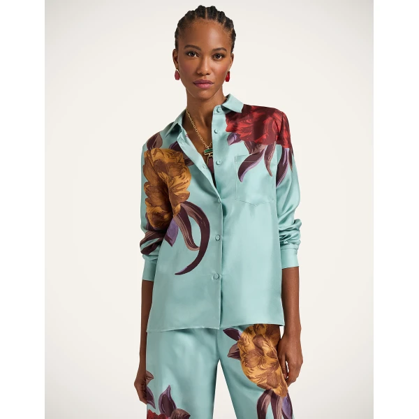 La DoubleJ Boy Shirt in Peony Light Blue, view 4
