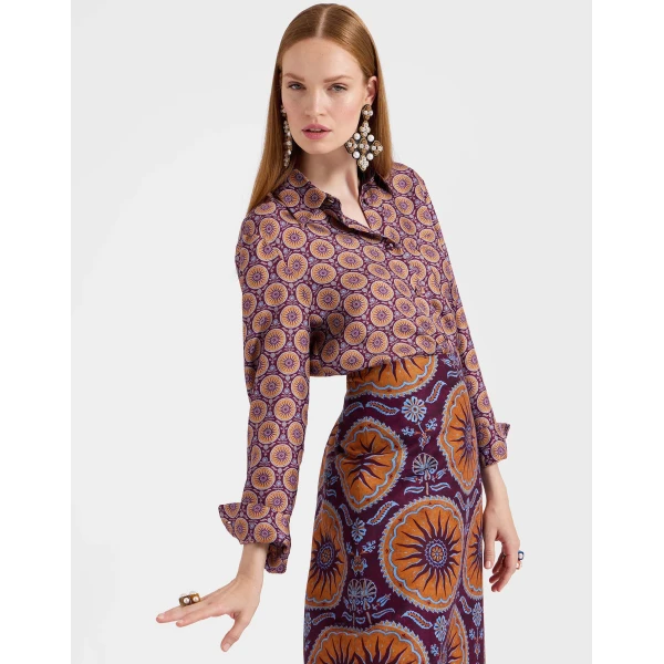 La DoubleJ Boy Shirt in Sovereign Mini Purple, view 5